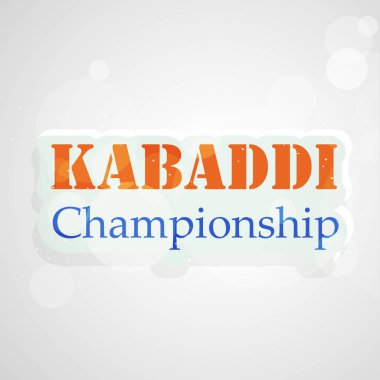 Arka plan parlayan üzerinde Kabaddi Şampiyonası metin gösterimi
