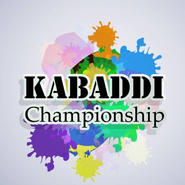 Renkli splash arka plan üzerinde Kabaddi Şampiyonası metin gösterimi