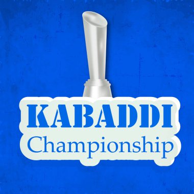 Kupa ile dokulu arka plan üzerinde Kabaddi Şampiyonası metin gösterimi