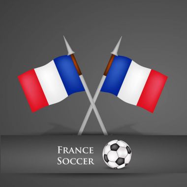 Fransa bayrağı futbol topuyla çizimi