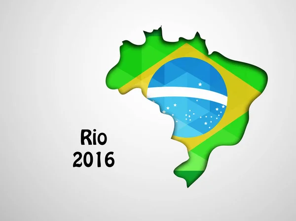 Ilustración Bandera Brasil Con Mapa Para Juegos — Vector de stock