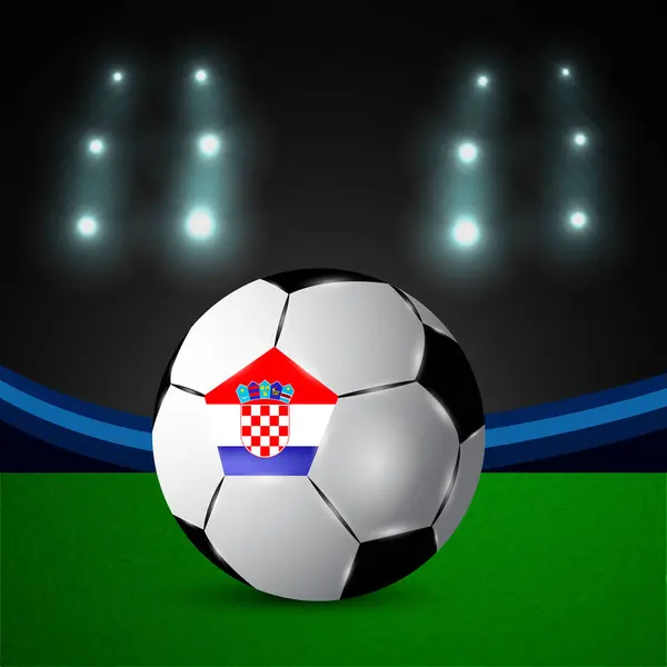 Afbeelding van voetbal met Kroatië vlag — Stockvector