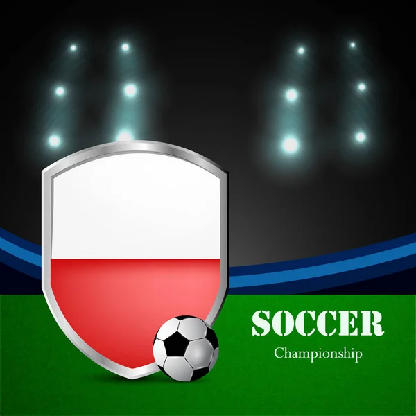 Illustrazione del pallone da calcio con bandiera polacca — Vettoriale Stock