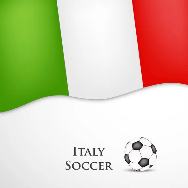 Illustrazione di sfondo con pallone da calcio e Bandiera Italia — Vettoriale Stock