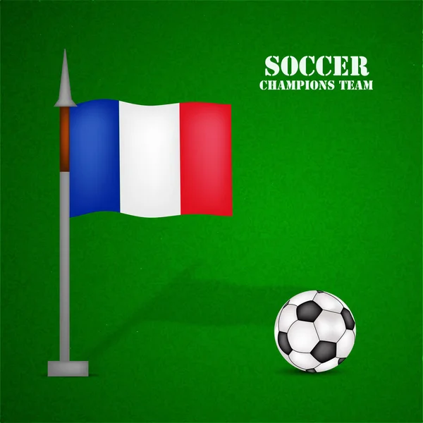 フランスの国旗とサッカー ボールのイラスト — ストックベクタ