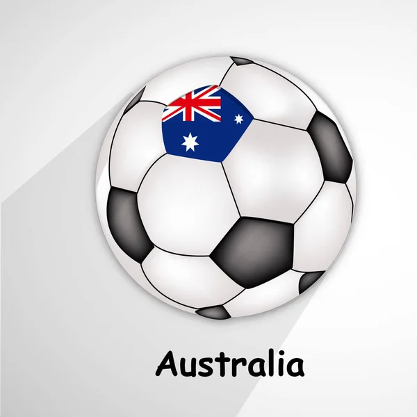 Ilustrace fotbalového míče s vlajka Austrálie — Stockový vektor