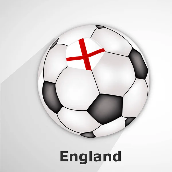 Abbildung des Fußballs mit England-Fahne — Stockvektor