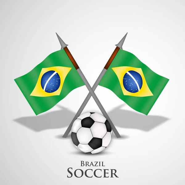 Ilustração da bola de futebol com o Brasil Bandeira —  Vetores de Stock