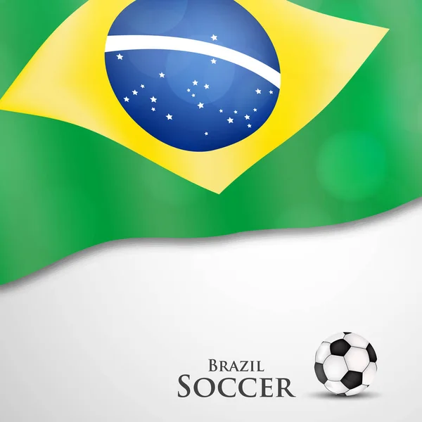 Ilustração da bola de futebol com o Brasil Bandeira — Vetor de Stock