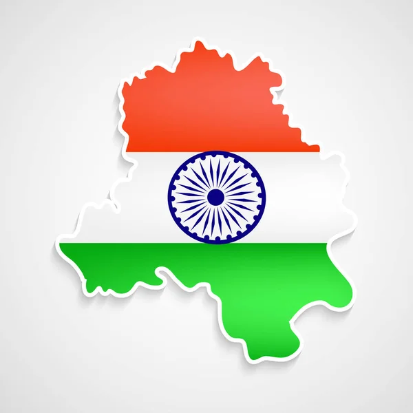 Απεικόνιση του χάρτη Δελχί: ινδικό κρατίδιο με σημαία — Διανυσματικό Αρχείο