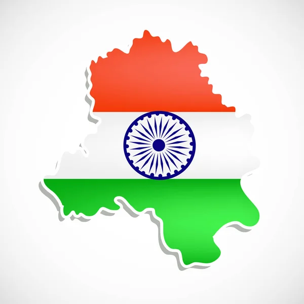 印第安邦德里地图与旗子的例证 — 图库矢量图片