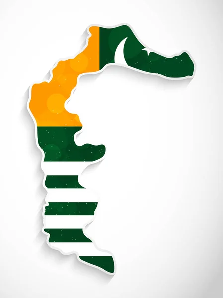 Ilustrasi latar belakang dengan bendera Azad Kashmir - Stok Vektor