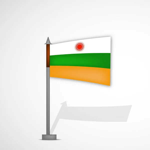 Ilustración del estado indio Madhya Pradesh flag — Vector de stock