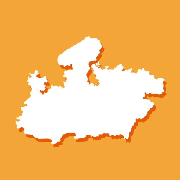 Ilustrasi peta negara bagian India Madhya Pradesh - Stok Vektor