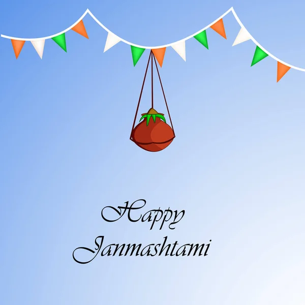 Hindu festivali Janmashtami arka plan resmi — Stok Vektör