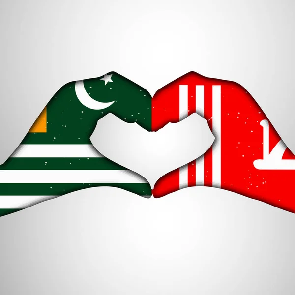 Eller Azad Keşmir bayrak ve Kaşmir bayrak arka plan resmi — Stok Vektör