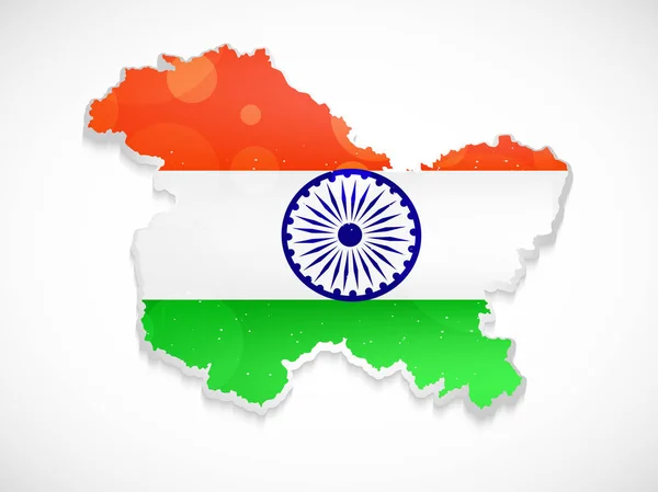 Ілюстрація Джамму & Кашмір карту у фоновому режимі прапор Індії — стоковий вектор