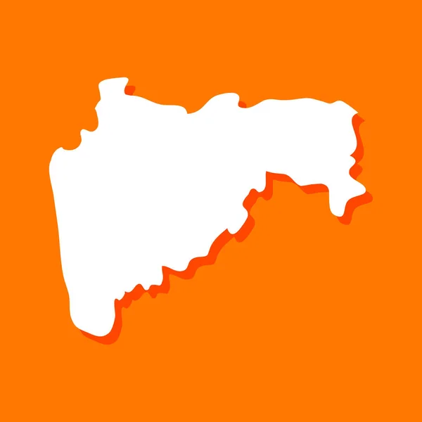 Ilustrasi peta Maharashtra negara bagian India untuk Hari Maharashtra - Stok Vektor