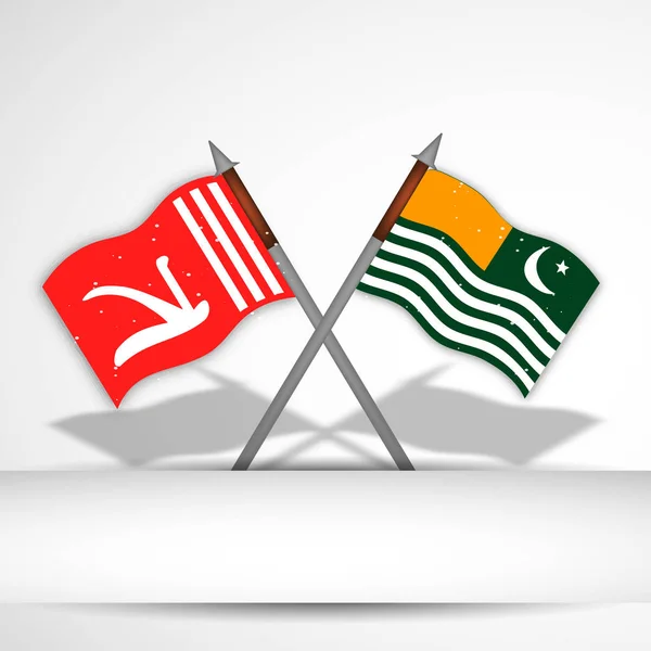 Jammu ve Keşmir ve Azad Keşmir bayrağı ile arka plan resmi — Stok Vektör