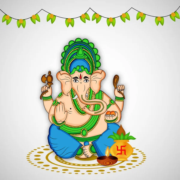 Ilustração de Ganesh Chaturthi fundo — Vetor de Stock