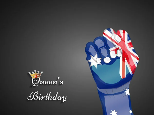 Ilustración de elementos para el fondo de cumpleaños de Australia Queen — Vector de stock