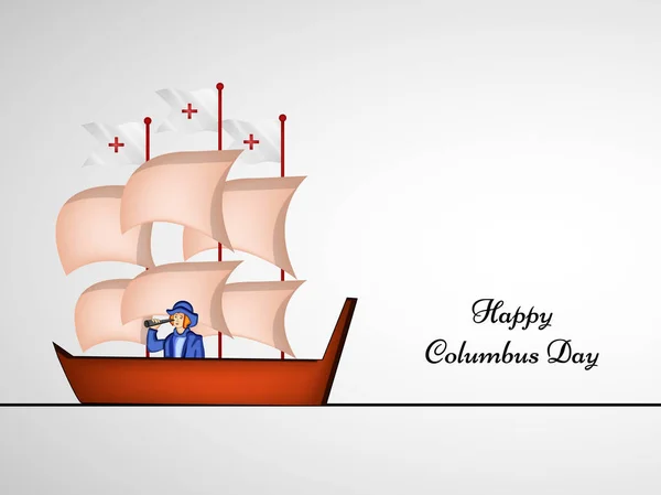 Abbildung zum Hintergrund des Kolumbus-Tages — Stockvektor