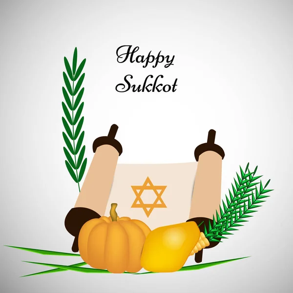 Ilustración de Festival Sukkot Fondo — Vector de stock