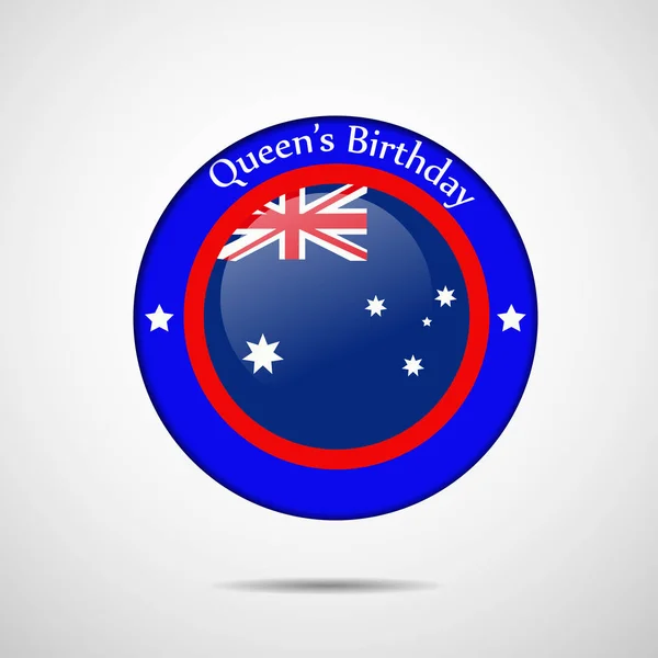 Ilustración del fondo del cumpleaños de la reina de Australia — Vector de stock