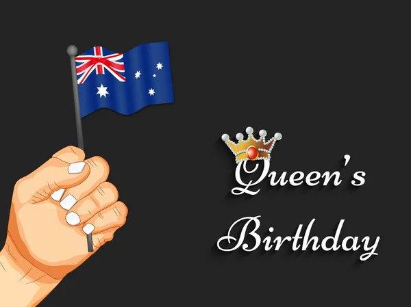 Ilustración del fondo del cumpleaños de la reina de Australia — Vector de stock