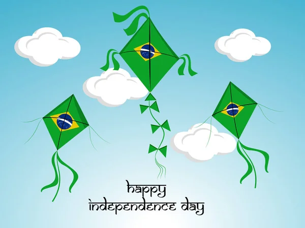 Illusztráció: Brazil függetlenség napja háttér — Stock Vector