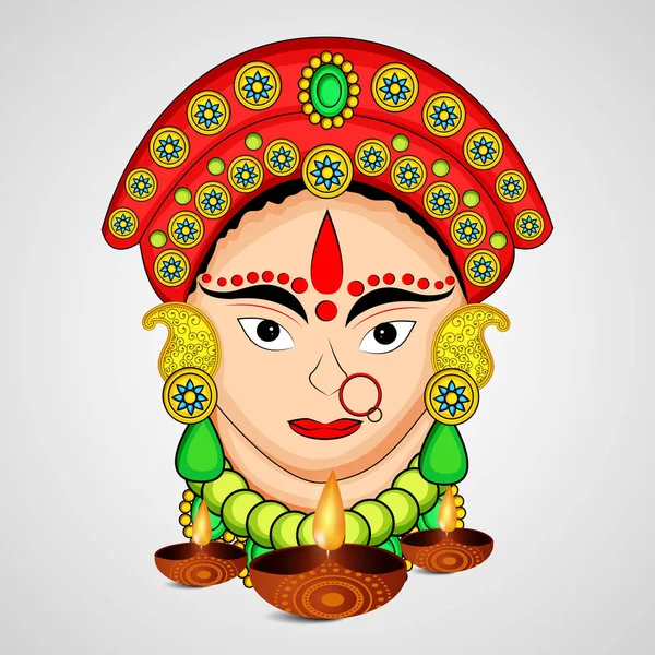 Illustratie van hindoe festival Navratri achtergrond — Stockvector