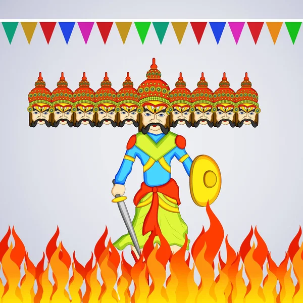 Illustration du festival hindou Dussehra fond — Image vectorielle