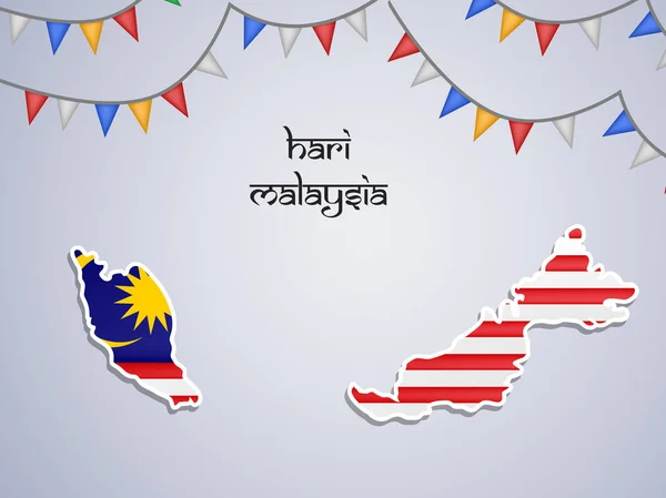 Illusztráció: Malajzia függetlenség napja háttér — Stock Vector