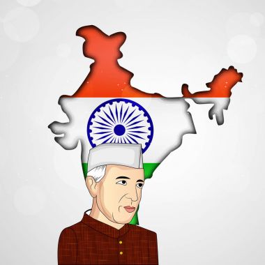      Arka plan illüstrasyon Jawaharlal Nehru Jayanti için 