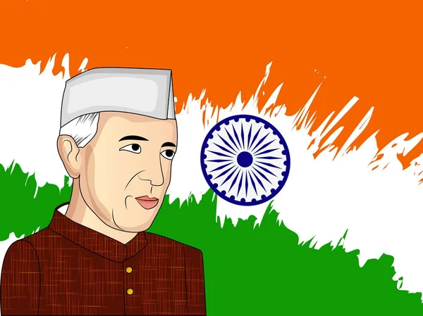 Ilustração de fundo para Jawaharlal Nehru Jayanti —  Vetores de Stock