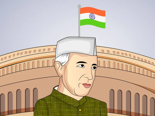 Ilustração de fundo para Jawaharlal Nehru Jayanti — Vetor de Stock