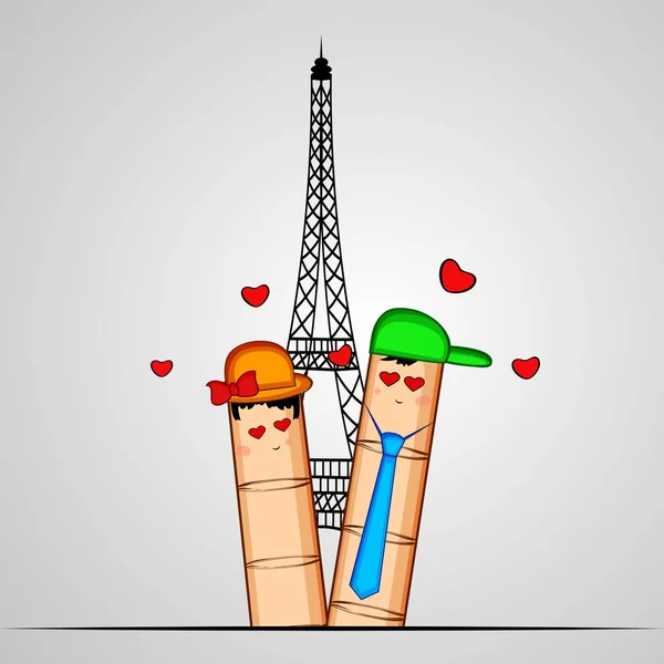 Illustration Von Süßen Fingern Zum Valentinstag — Stockvektor