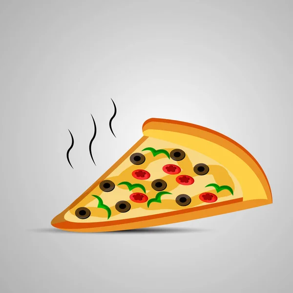 Illustration of fast food pizza slice