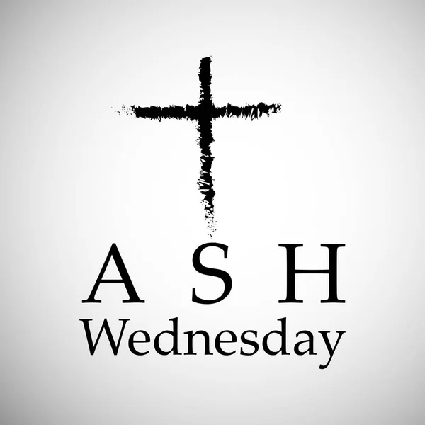 Illustration Ashes Cross Ash Wednesday — Stock Vector