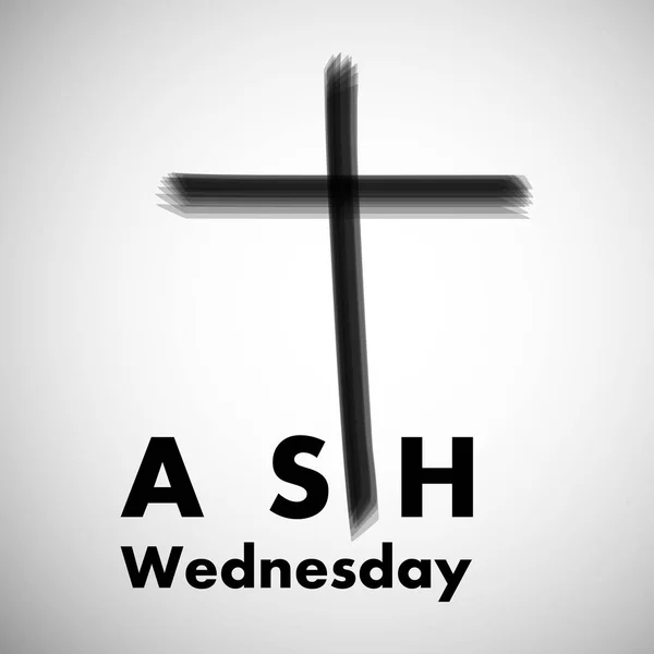 Illustration Ashes Cross Ash Wednesday — Stock Vector