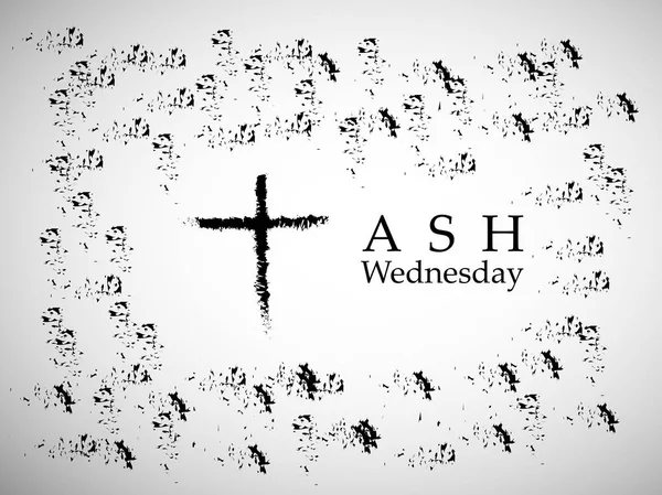 Illustration Ashes Cross Ash Wednesday — Stock Vector