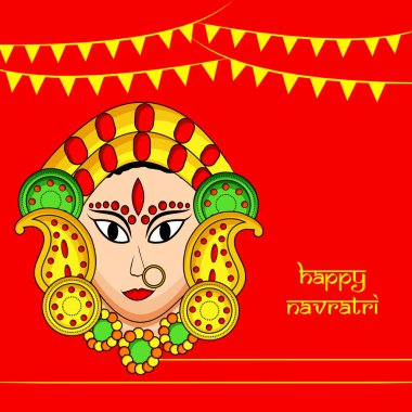Tanrıça Durga illüstrasyon Hintçe Festivali Navratri vesilesiyle için