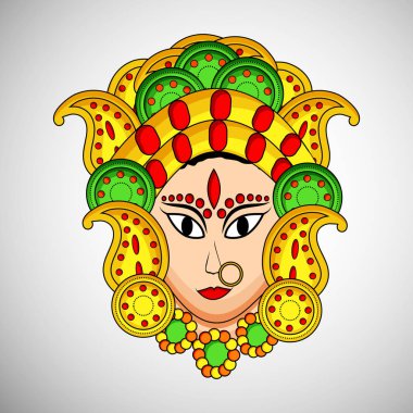 Tanrıça Durga illüstrasyon Hintçe Festivali Navratri vesilesiyle için