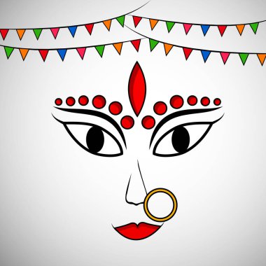 Tanrıça Durga illüstrasyon Hintçe Festivali Navratri vesilesiyle için