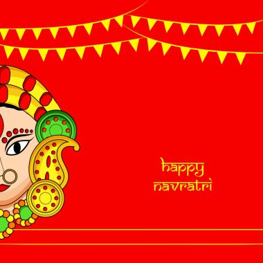 Tanrıça Durga illüstrasyon Hintçe Festivali Navratri vesilesiyle için