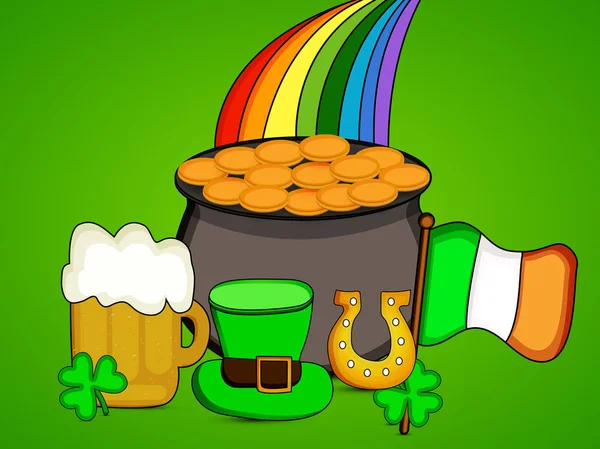 Illustratie Van Elementen Van Patricks Day Achtergrond — Stockvector