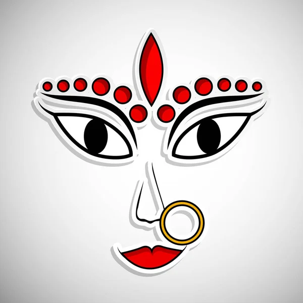 ヒンズー教の祭りナヴラトリの機会のためのインドの女神ドゥルガーの図 — ストックベクタ