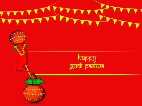 Illustratie Van Elementen Ter Gelegenheid Van Hindoe Festival Gudi Padwa — Stockvector