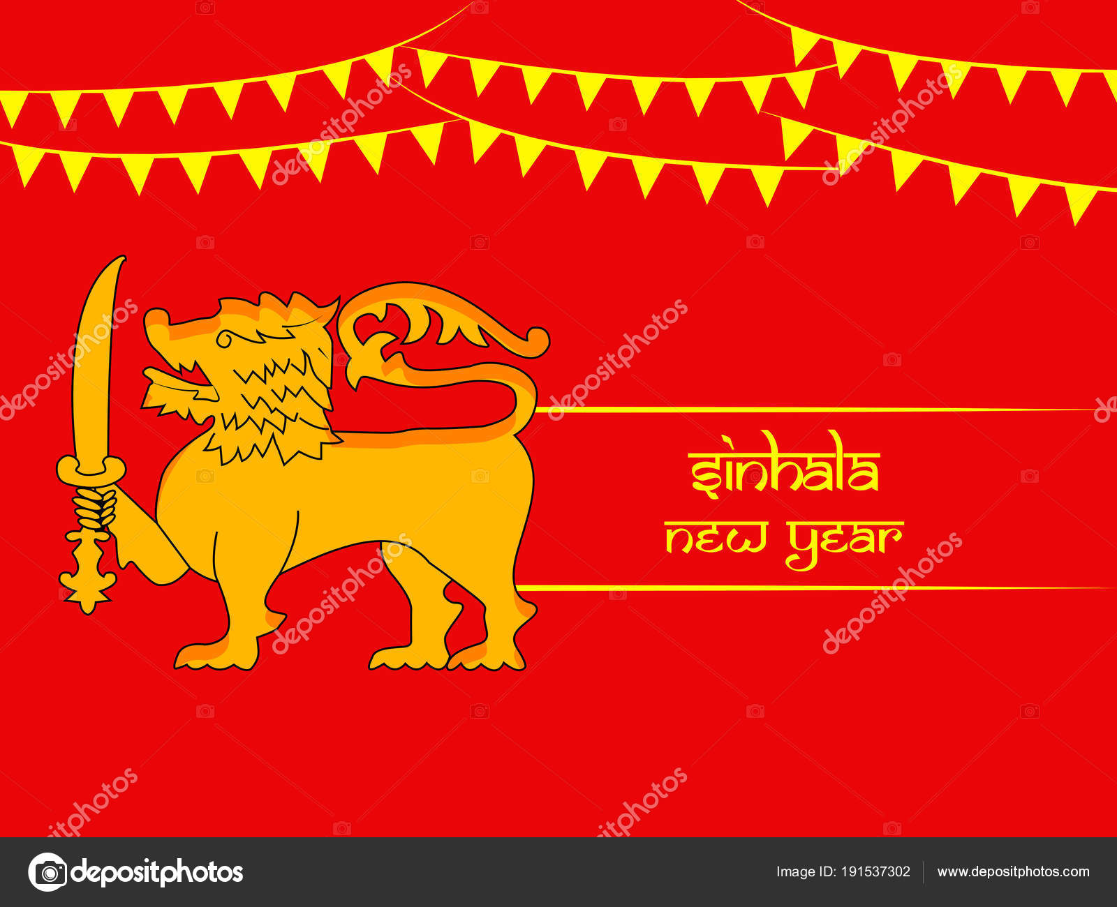 Sinhala Aluth Avurudu Greeting Card Floral Splash Wedding