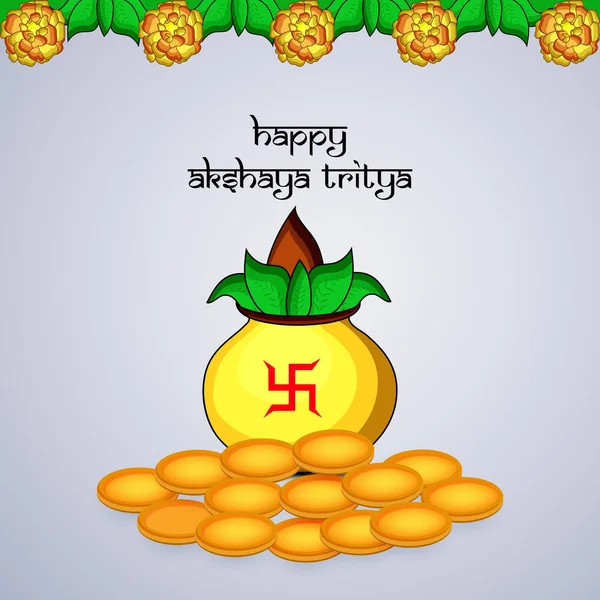 Illustrasjon Indisk Hinduistisk Festival Akshaya Tritiya Bakgrunn – stockvektor